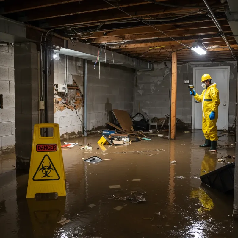 Flooded Basement Electrical Hazard in Upton County, TX Property